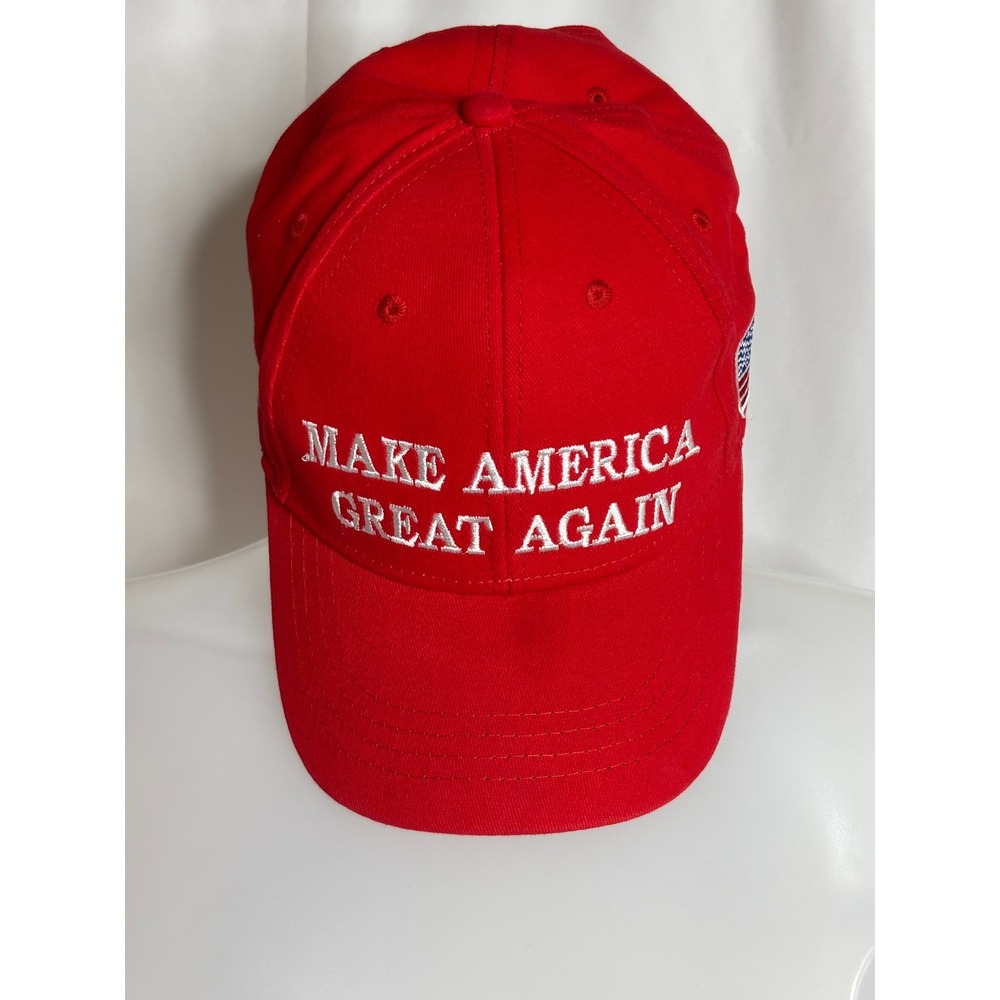 Make America Great Again | MAGA Red Baseball Hat USA Flag Adjustable Cap